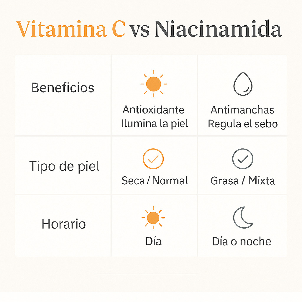 comparación vitamina C vs niacinamida