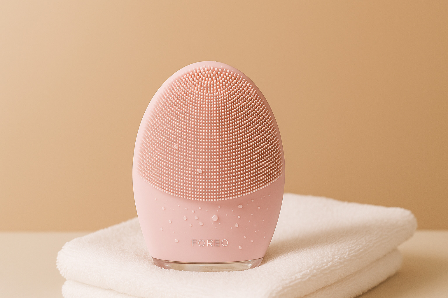 Los 7 Gadgets de Belleza Más Vendidos en Amazon 1 Foreo Luna 4 Plus limpiador facial rosa sobre fondo neutro